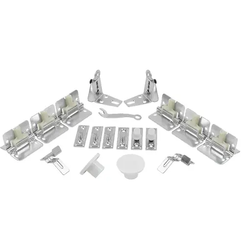 Bi-fold Door Hardware Track Set, 4-Panel, White Steel, 96 Inch Bi-fold Door Hardware Track Set, 4-Panel, White Steel, 96 Inch