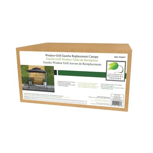 Grill Gazebo Canopy Replacement Top, KD, Polyester/Steel, Chocolate, Powder Coated