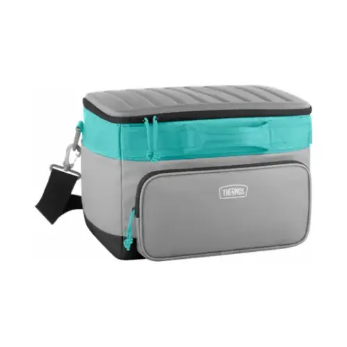 Soft-Sided Collapsible Cooler, Gray/Mint, 24 Can Capacity