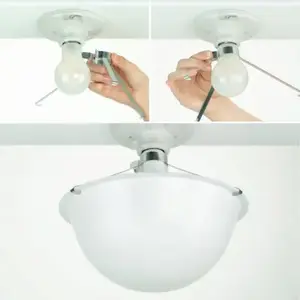 EZ Shade EZSHADE01 Clip On Ceiling Light Bulb Cover, White Plastic