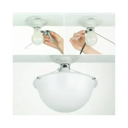 Clip On Ceiling Light Bulb Cover, White Plastic