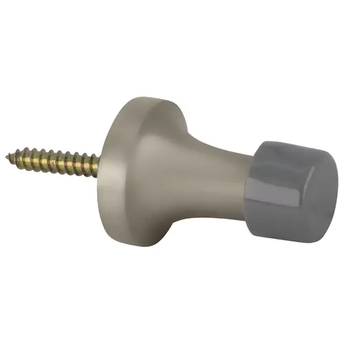 1-3/8" Baseboard Door Bumper, Solid Brass in Brushed Nickel 1-3/8" Baseboard Door Bumper, Solid Brass in Brushed Nickel