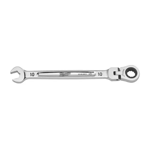 Flex Head Combination Wrench 10 mm X 10 mm 12 Point Metric 6.5" L Chrome Flex Head Combination Wrench 10 mm X 10 mm 12 Point Metric 6.5" L Chrome