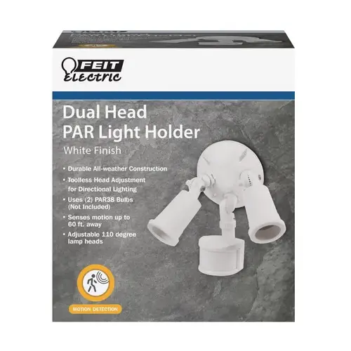 Dual Floodlight Motion-Sensing 180 deg White Hardwired White