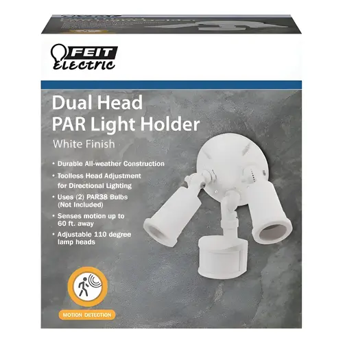 Dual Floodlight Motion-Sensing 180 deg White Hardwired White