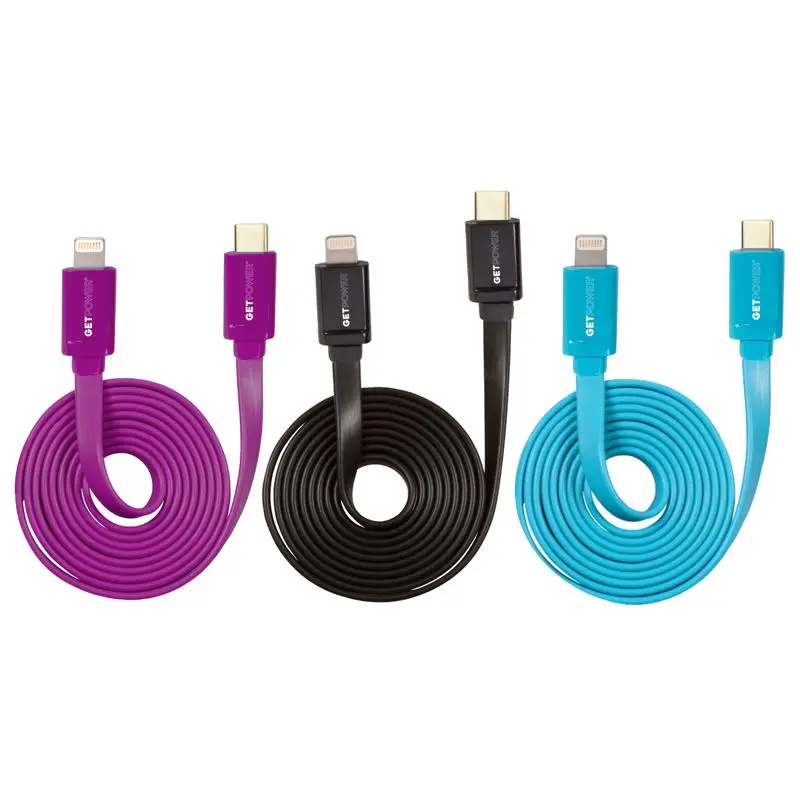 GetPower Lightning USB Charge and Sync Cable Assorted For Apple iPod iPhone iPad 4 ft. L Assorted - pack of 30 GP-PCPD-ACL-XCP30 GetPower Lightning USB Charge and Sync Cable Assorted For Apple iPod iPhone iPad 4 ft. L Assorted - pack of 30 GP-PCPD-ACL-XCP30