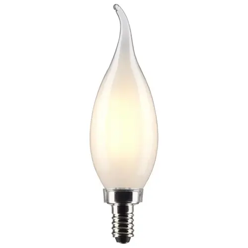 Filament LED Bulb CA10 (Flame Tip) E12 (Candelabra) Soft White 40 Watt Equivalence Frosted Filament LED Bulb CA10 (Flame Tip) E12 (Candelabra) Soft White 40 Watt Equivalence Frosted
