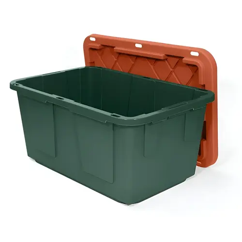 Storage Bin Pro. Grade 27 gal Green/Red 14.7" H X 20.4" W X 30.4" D Stackable Green/Red - pack of 4