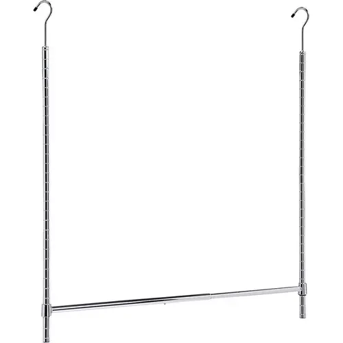 Closet Rod 37" L Adjustable Chrome Metal Chrome