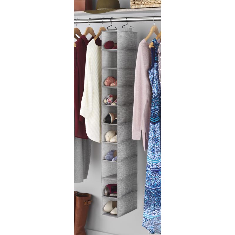 Whitmor 5455-10196 Hanging Shoe Organizer 52" H X 11" W X 5.5" L Fabric Gray