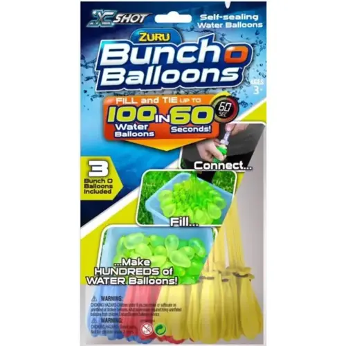Rapid Filling Water Balloons Bunch O Balloons Plastic Rubber Assorted 100 pc Assorted