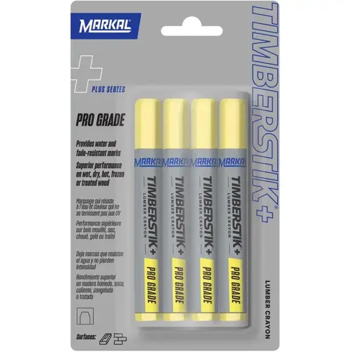 Lumber Crayon Timberstik Plus 8" L Yellow Yellow - pack of 6 Lumber Crayon Timberstik Plus 8" L Yellow Yellow - pack of 6