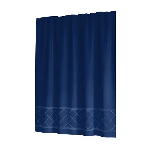 Shower Curtain Radiance 72" H X 72" W Navy Polyester Navy - pack of 3 Shower Curtain Radiance 72" H X 72" W Navy Polyester Navy - pack of 3