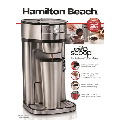 Single Serve Coffee Maker 14 oz Silver Silver