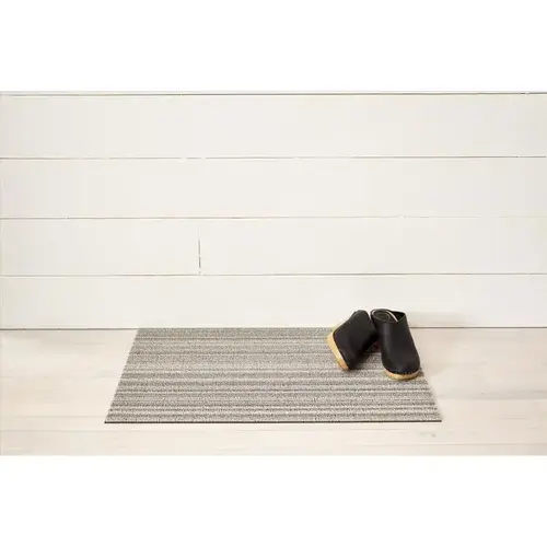 Door Mat 28" L X 18" W Gray/White Skinny Stripe Polyester/Vinyl Gray/White Door Mat 28" L X 18" W Gray/White Skinny Stripe Polyester/Vinyl Gray/White