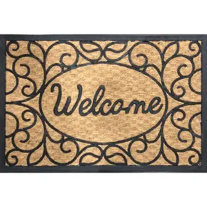 Rockport Premium 7039910 Door Mat 36" L X 24" W Black/Brown Coir/Rubber Black/Brown