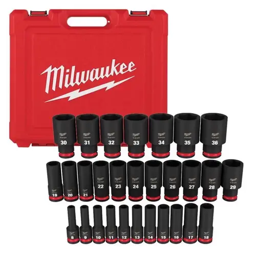 Deep Socket Set Shockwave 1/2" drive Metric 6 Point Deep Socket Set Shockwave 1/2" drive Metric 6 Point