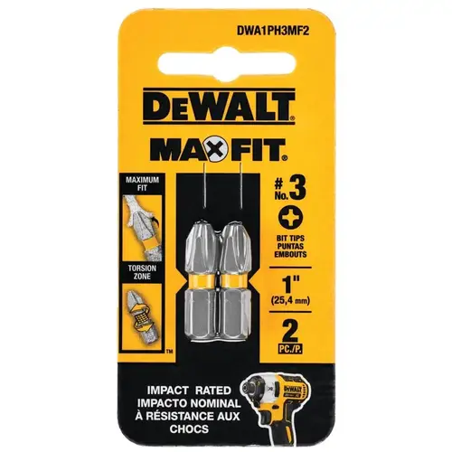 Screwdriver Bit Set Max Fit Phillips #3 X 1" L Steel Screwdriver Bit Set Max Fit Phillips #3 X 1" L Steel