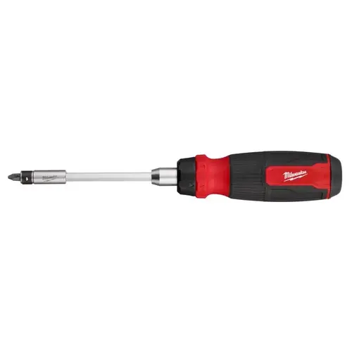 Ratcheting Multi-Bit Screwdriver Hex Shank 10.12" Black/Red Ratcheting Multi-Bit Screwdriver Hex Shank 10.12" Black/Red