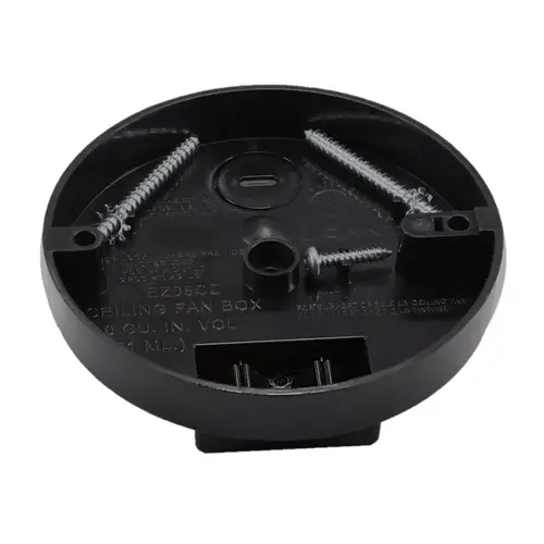 Ceiling Fan Pan EZ Box New Work 8 cu in Round Polycarbonate Black Black