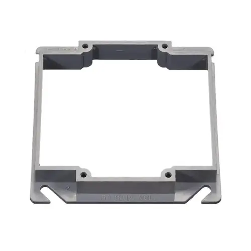 Mud Ring EZ Box Square PVC 2 gang 4" H X 4" W Gray