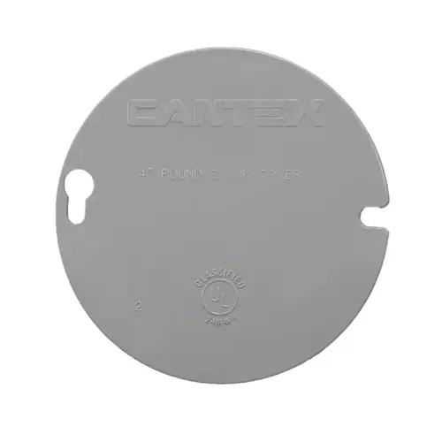 Ez Box 4" Round Electrical Box Blank Cover, Gray