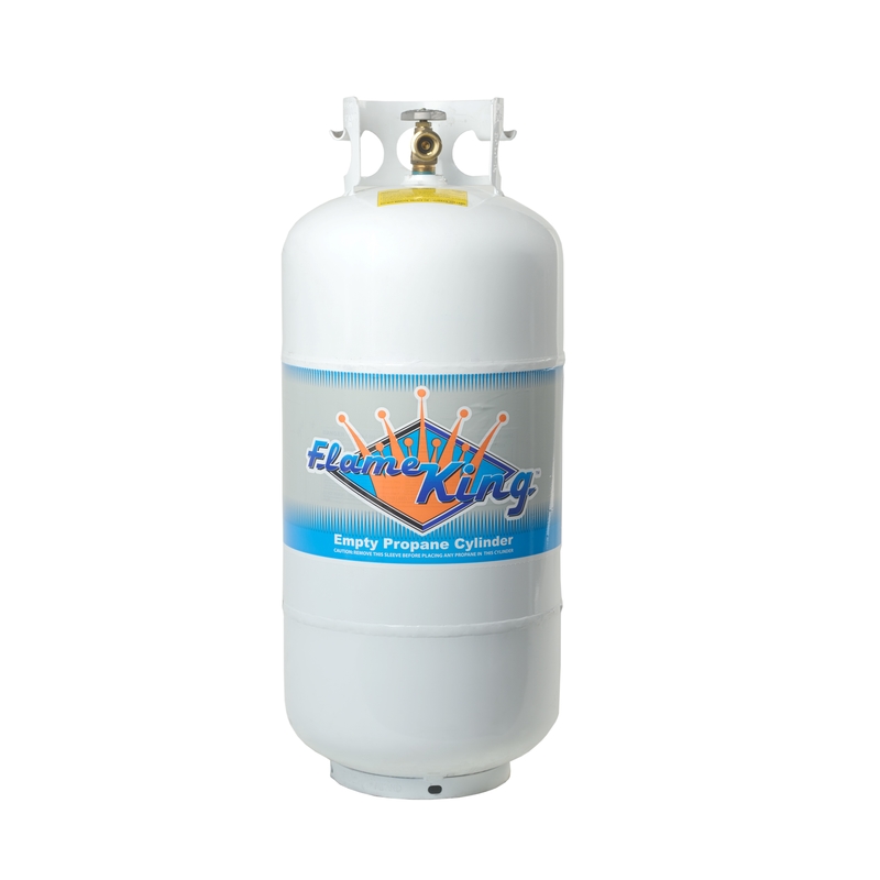Flame King YSN401 40 lbs. Empty Propane Cylinder with Overfill Protection Device Valve White
