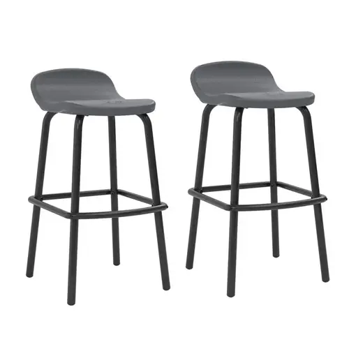 Outdoor Bar Stools - Cool Gray Package Of 2 Outdoor Bar Stools - Cool Gray Package Of 2