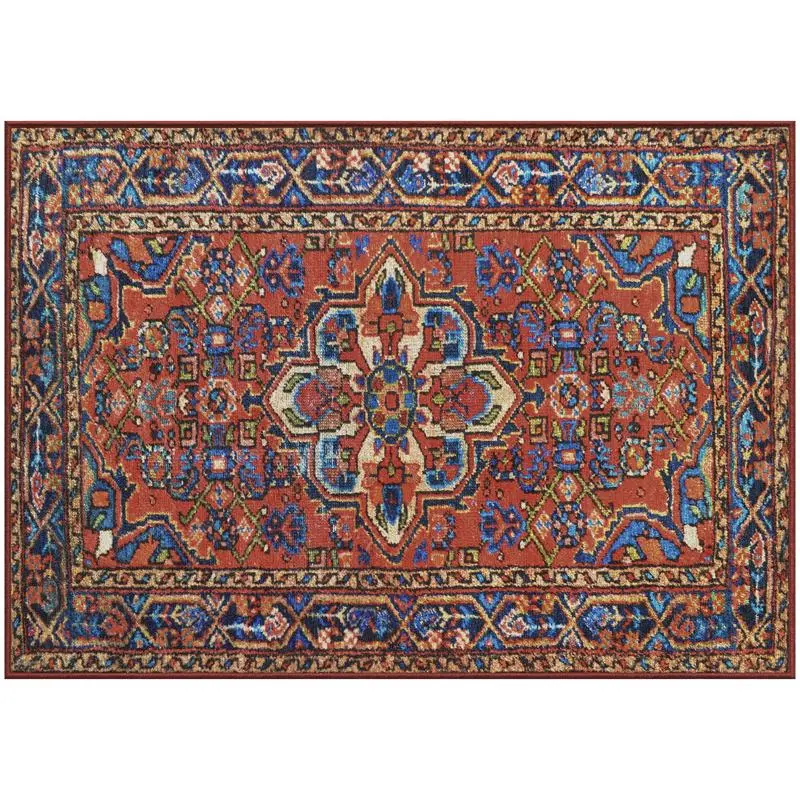 Gel Pro Floor Mat NeverMove Esther 34" L X 24" W Vintage Red Tribal Polyester Vintage Red 107-1-2434-EHVR
