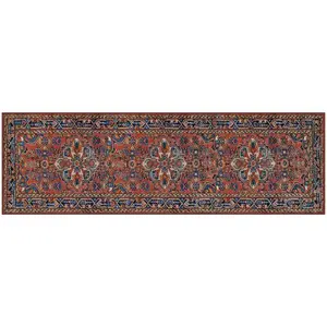 Gel Pro 107-1-2476-EHVR Runner Mat NeverMove Esther 76" L X 24" W Vintage Red Tribal Polyester Vintage Red