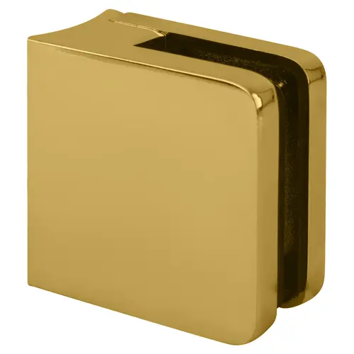 Polished Brass Z-Series Small Square Glass Clamp for 1/4" and 5/16" Glass Polished Brass Z-Series Small Square Glass Clamp for 1/4" and 5/16" Glass