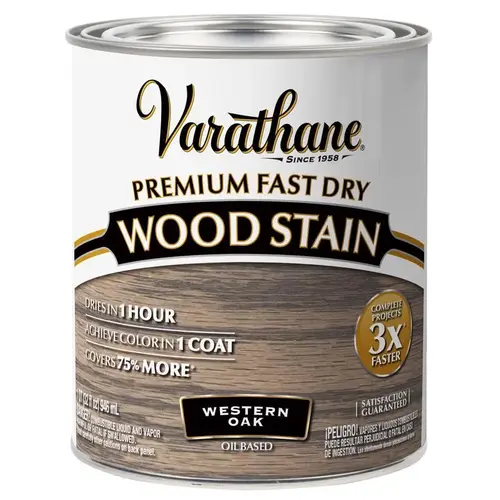 Fast Dry Wood Stain Western Oak Oil-Based Urethane Modified Alkyd 1 qt Western Oak - pack of 2 Fast Dry Wood Stain Western Oak Oil-Based Urethane Modified Alkyd 1 qt Western Oak - pack of 2