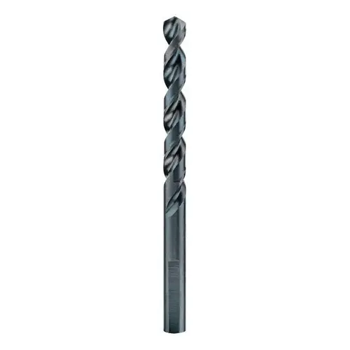Jobber Drill Bit, 5/16 in Dia, 4-1/2 in OAL, Parabolic Flute, 5/16 in Dia Shank, Round Shank Black Oxide