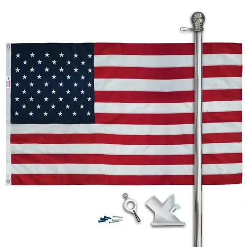 Flag and Pole Kit, Nylon Multicolored Flag and Pole Kit, Nylon Multicolored