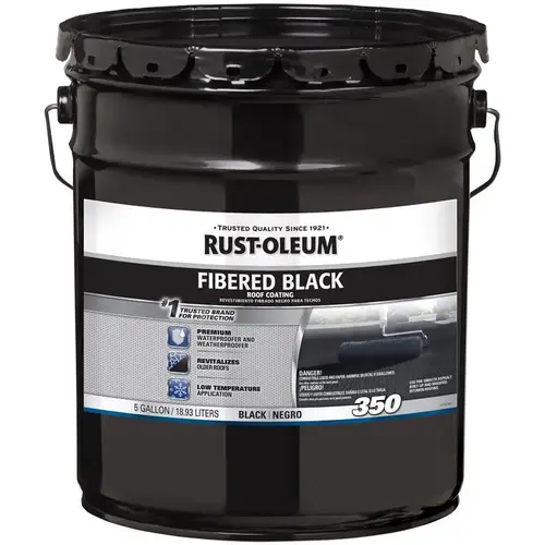 Rust-Oleum 350 Series Roof Coating, Black, 4.75 gal, Pail, Liquid Rust-Oleum 350 Series Roof Coating, Black, 4.75 gal, Pail, Liquid