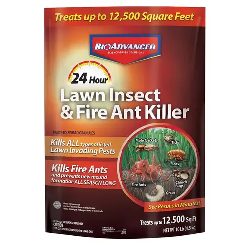 Lawn Insect and Fire Ant Killer, Granular, Outdoor, 10 lb Tan