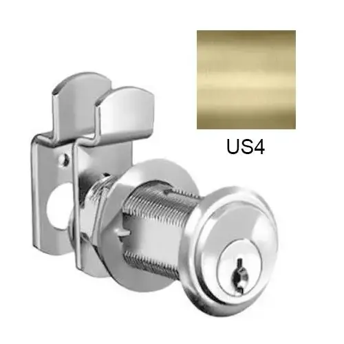 C8106-915-4 KA Flush Mounted Cam Lock, Pin Tumbler, 1-7/16" Length, Satin Brass C8106-915-4 KA Flush Mounted Cam Lock, Pin Tumbler, 1-7/16" Length, Satin Brass