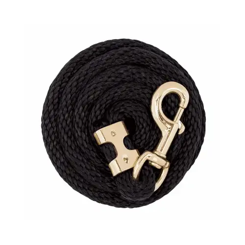 Black Poly Lead Rope, Brass Plated 225 Snap, 5/8 In. x 8 Ft. Black Poly Lead Rope, Brass Plated 225 Snap, 5/8 In. x 8 Ft.
