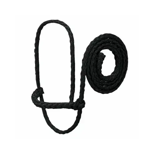 Livestock Poly Rope Sheep-Goat Halter, Adjustable, Black Livestock Poly Rope Sheep-Goat Halter, Adjustable, Black