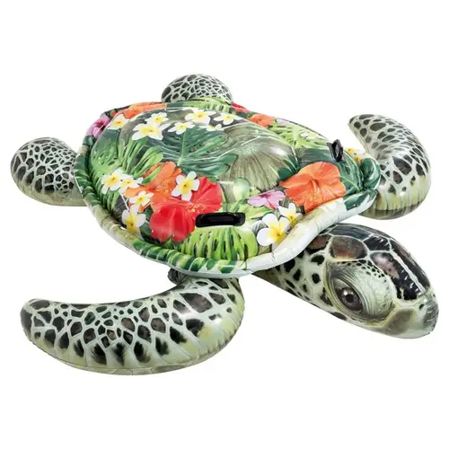 Pool Float Multicolored Vinyl Inflatable Sea Turtle Ride-On Multicolored Pool Float Multicolored Vinyl Inflatable Sea Turtle Ride-On Multicolored