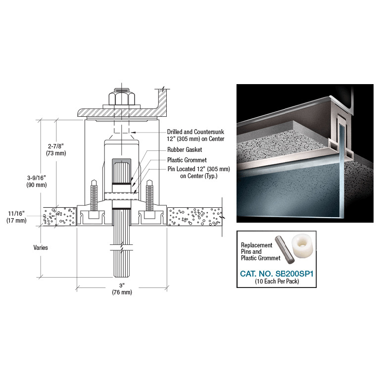 CRL Blumcraft SB200DB Dark Bronze Powder Paint SB200 Two Piece Smoke Baffle Base Shoe