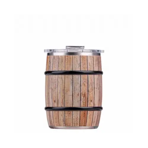 Double Whiskey Barrel Insulated Tumbler with Lid, White Oak, 24 oz.