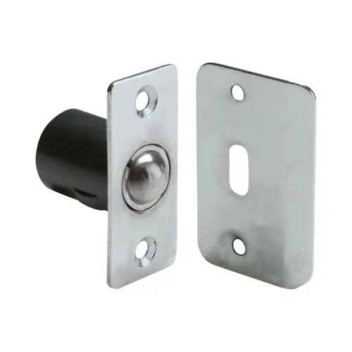 Adjustable Ball Catch with Round Corner Faceplate and Strike Matte Black Finish