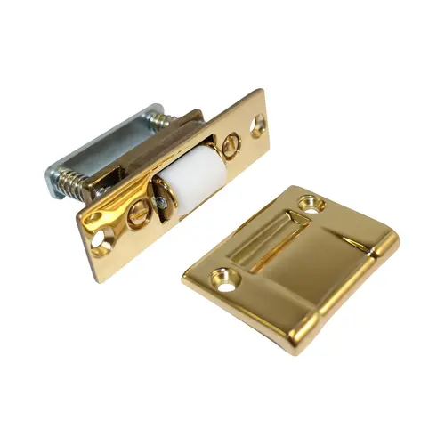 Heavy Duty Roller Catch with Full Lip Strike Bright Brass Finish