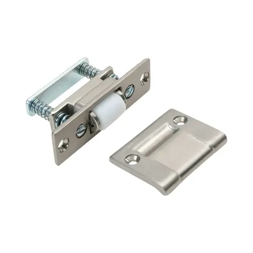 Heavy Duty Roller Catch with Full Lip Strike Satin Nickel Finish Heavy Duty Roller Catch with Full Lip Strike Satin Nickel Finish