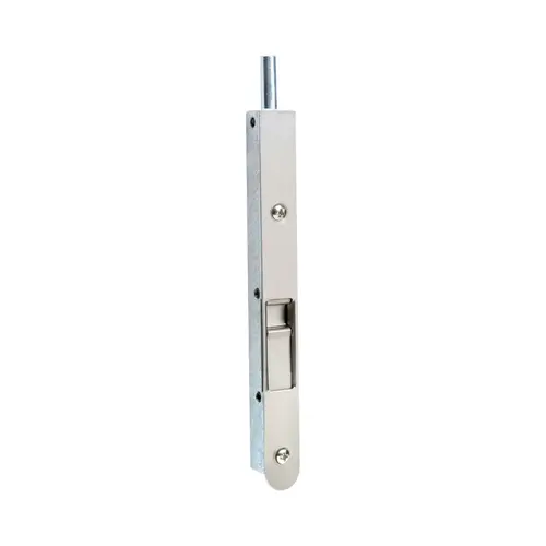 7" Round Corner Single Route Flush Bolt Satin Nickel Finish
