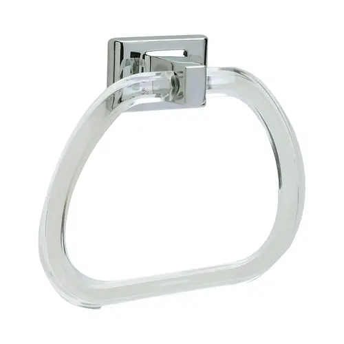 Lucite Towel Ring Polished Chrome