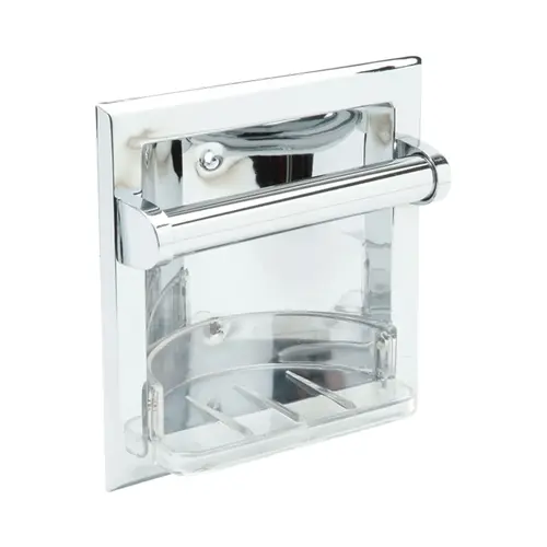 Deep Recessed Soap Holder and Grab Polished Chrome