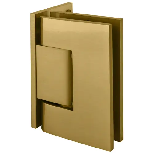 Satin Brass Copper Geneva Series Wall Mount Offset Back Plate Hinge, Brass Material, 5/16" To 1/2" Glazing Thickness, Satin Brass Finish Satin Brass Copper Geneva Series Wall Mount Offset Back Plate Hinge, Brass Material, 5/16" To 1/2" Glazing Thickness, Satin Brass Finish