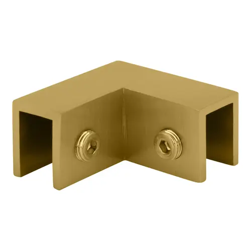 Satin Brass 90 Degree "Sleeve Over" Glass Clamp